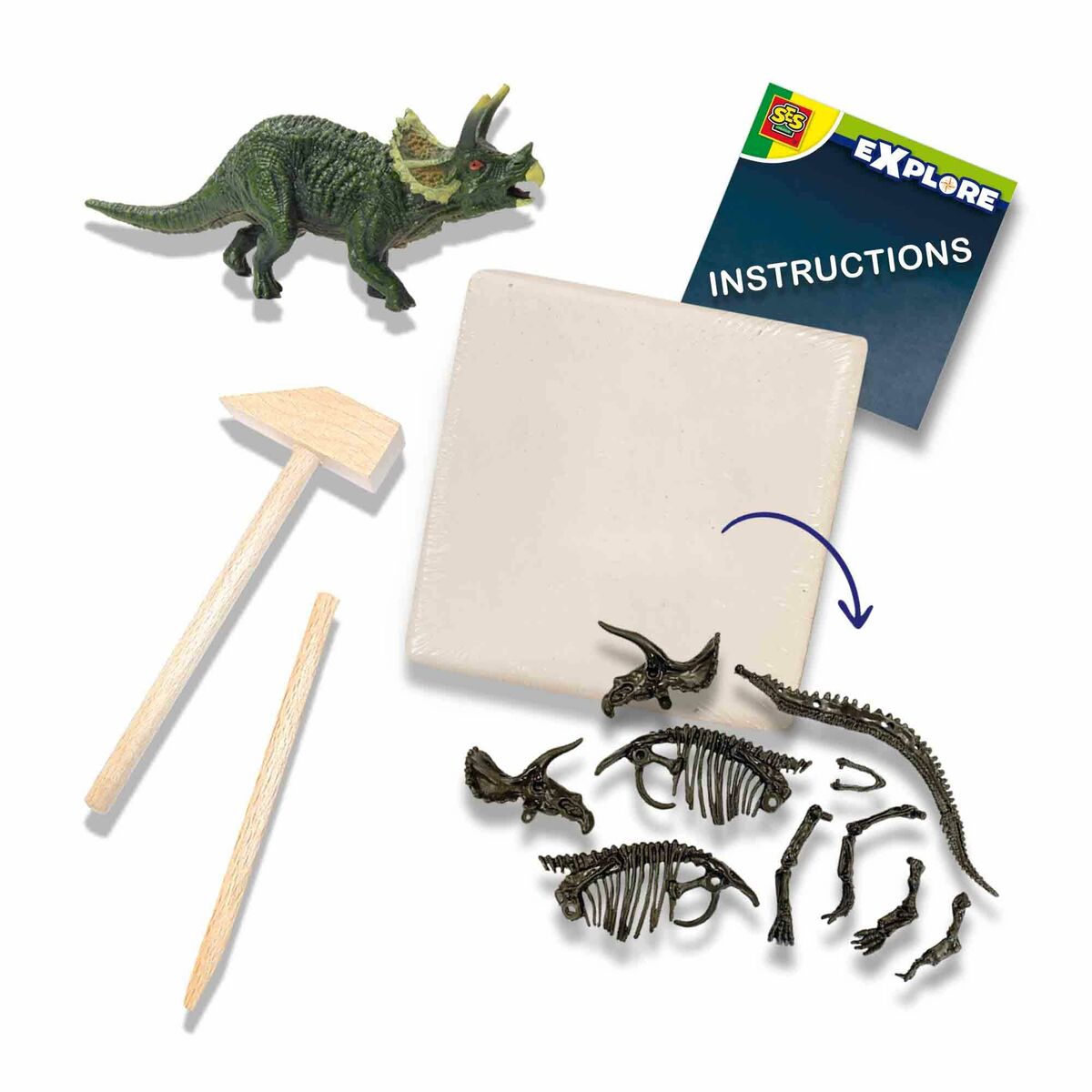 Excavation Game SES Creative Triceratops-4