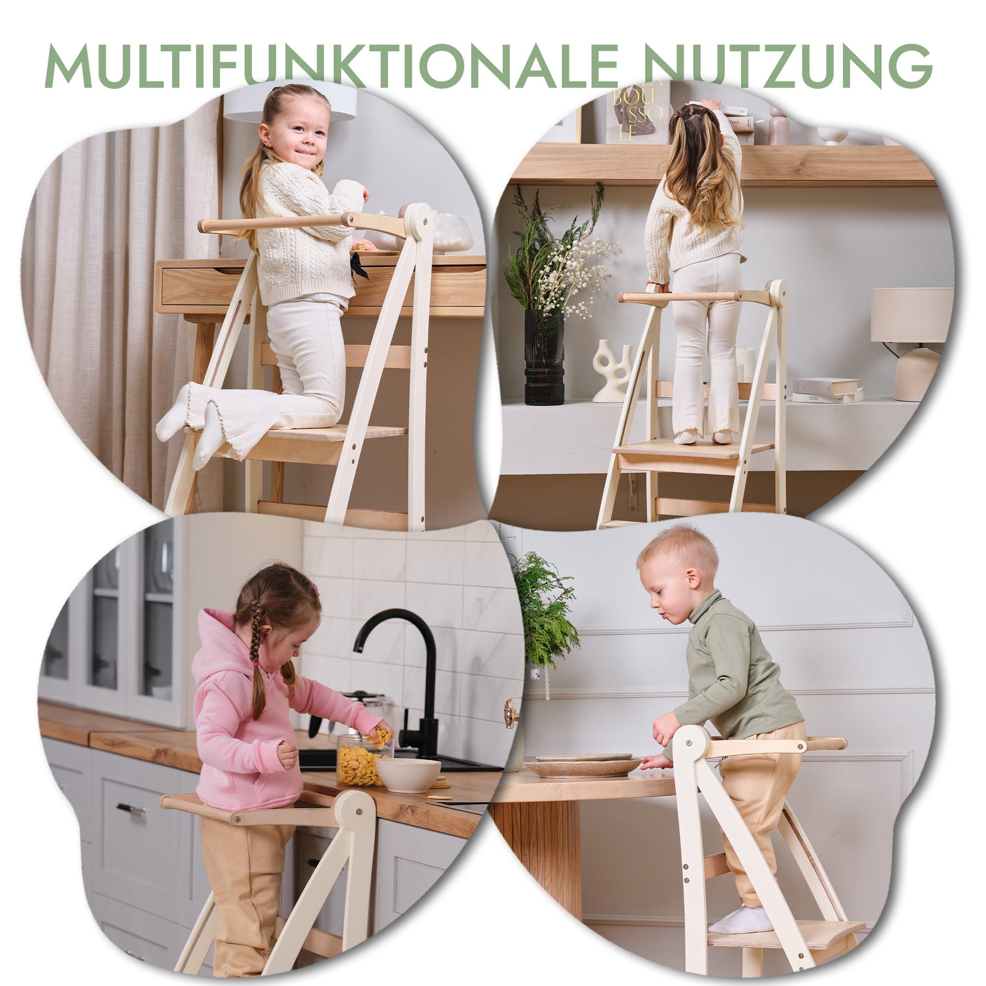 Holz Lernleiter Montessori: Hocker für Kinder-3